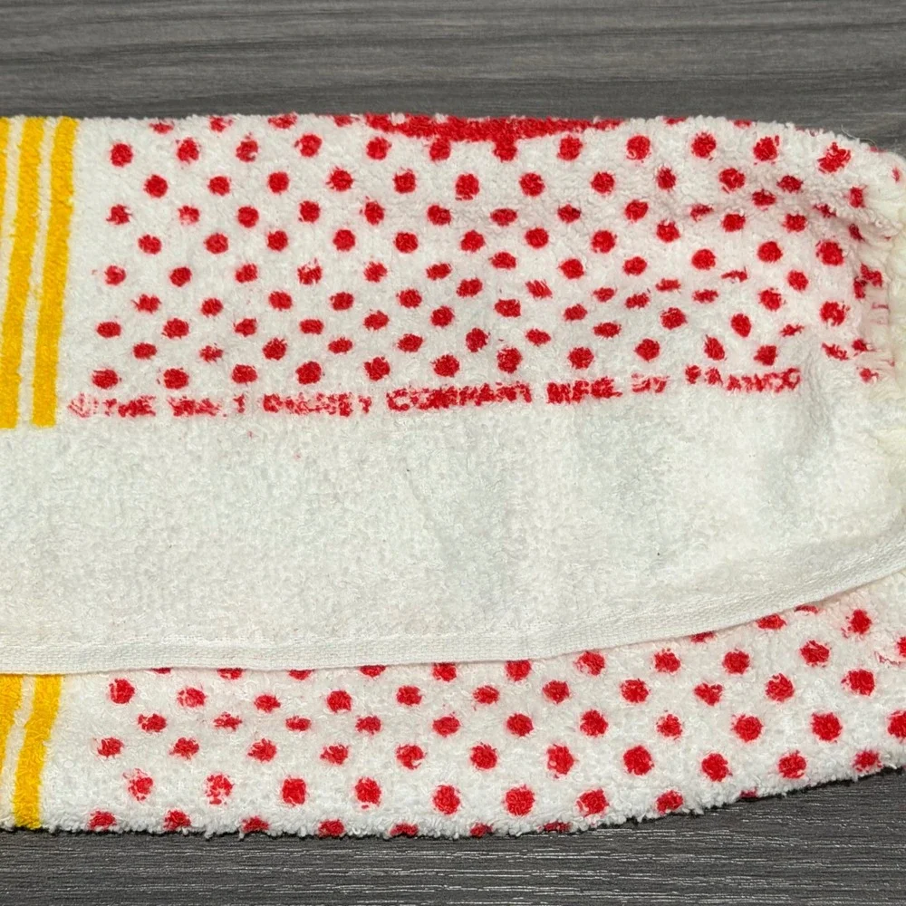 Vintage Minnie Mouse Hanging Kitchen Towels Set 2 Cannon Crochet Top Red White